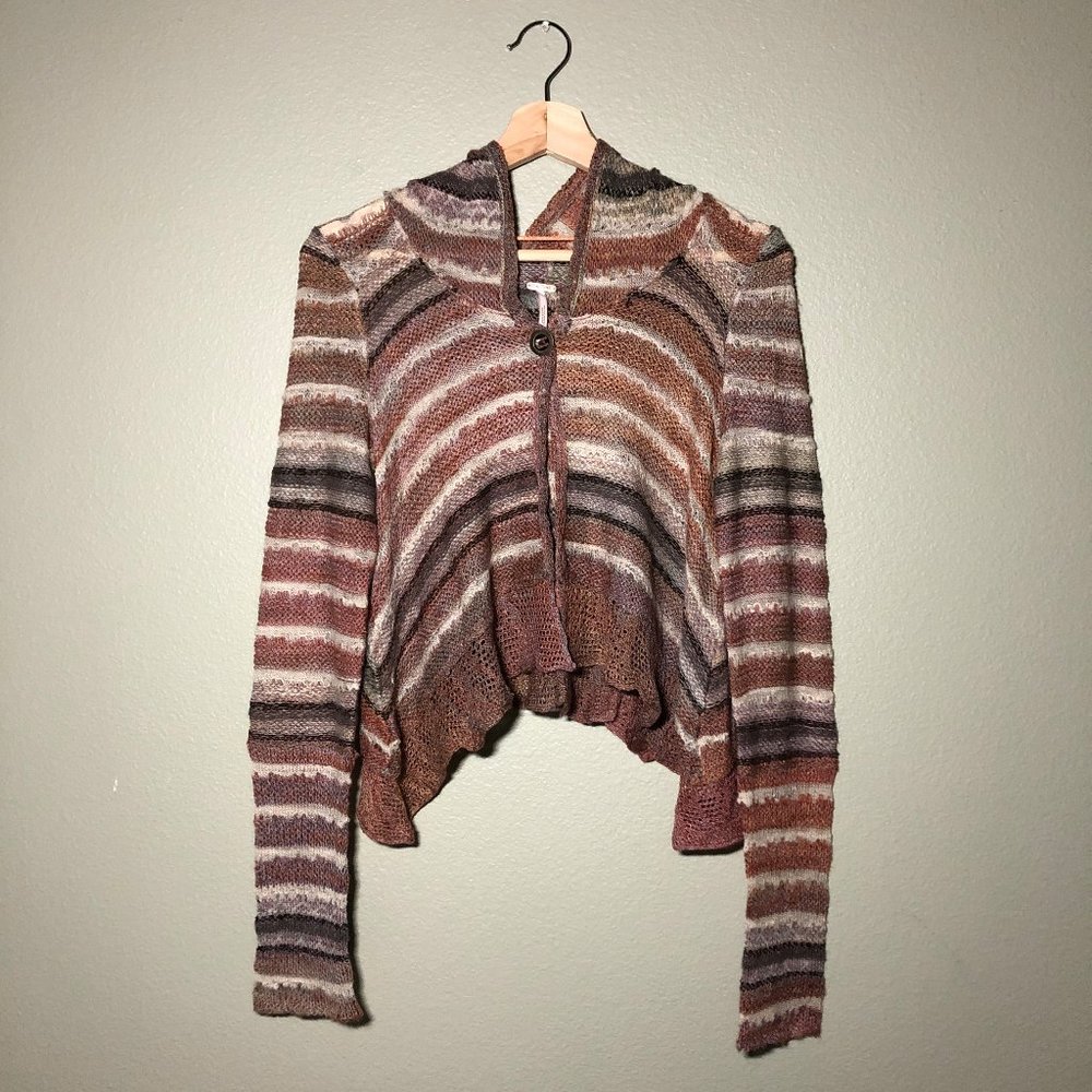 Free People Woodland Knit Crop Hoodie